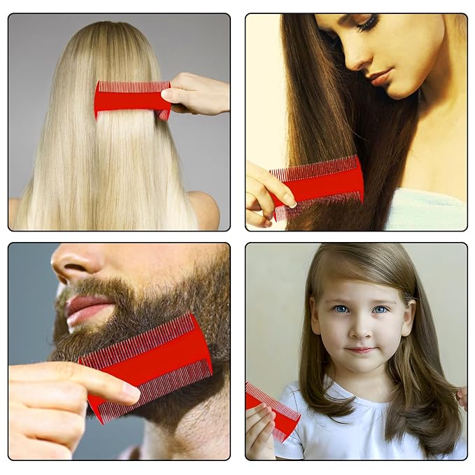 Double-Sided Pet Grooming Comb Set, 6-Pack Flea and Lice Combs with Rounded Teeth, Professional Dematting Tool for Pets