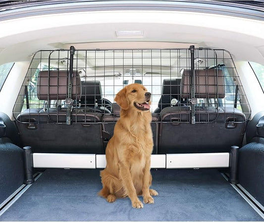 Amazon Basics Adjustable Dog Car Barrier 59.72 x 5.20 x 16.46 Inch, Black