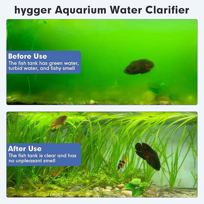 hygger Aquarium U-V Light with Timer, 360° Protective Shield Clean Light for Green Water and Algae Clean, Mini Algae Control Lamp for Freshwater and Saltwater Tank (5W for 13-40 Gallon)