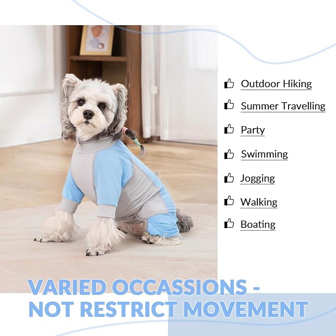 Dog Sun Protection Shirt, UV Shirt for Dogs, Lightweight Breathable Cooling Vest, Quick Dry Dog Summer Clothes for Small Dogs