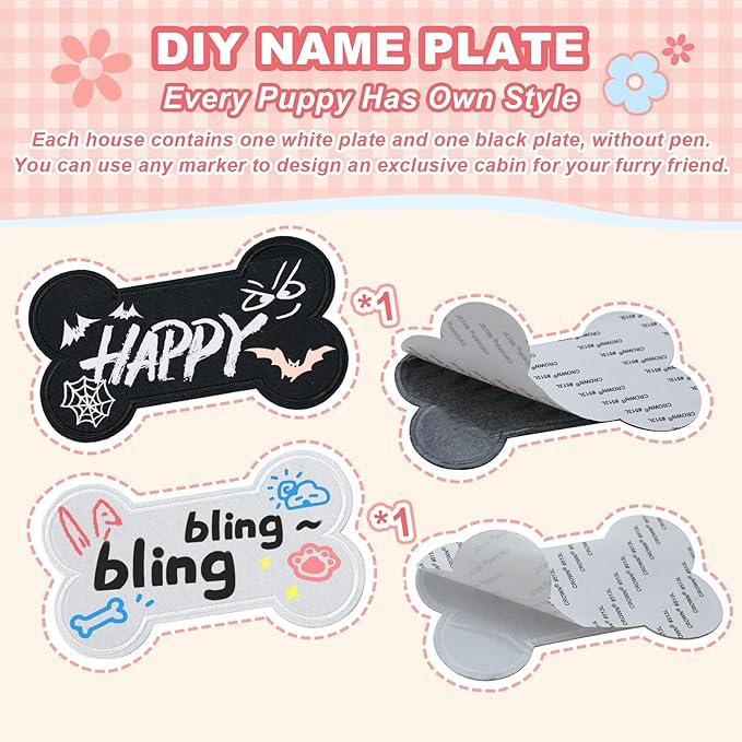 Jiupety Indoor Dog House with Frame, Cute Dog Tent Bed with Cover Cave, Breathable, Washable, and Foldable House, Suitable for 10-20 Lb Puppy and Cats, Medium (17"×17"×17"), Pink