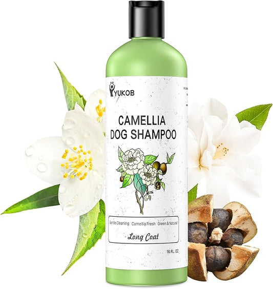 Dog Shampoo for Allergies & Itching - Natural Camellia Oil Pet Shampoo for Sensitive Skin, Deshedding, Smooth Coat for Smelly Dogs |Effective Odor Removal | 16 oz