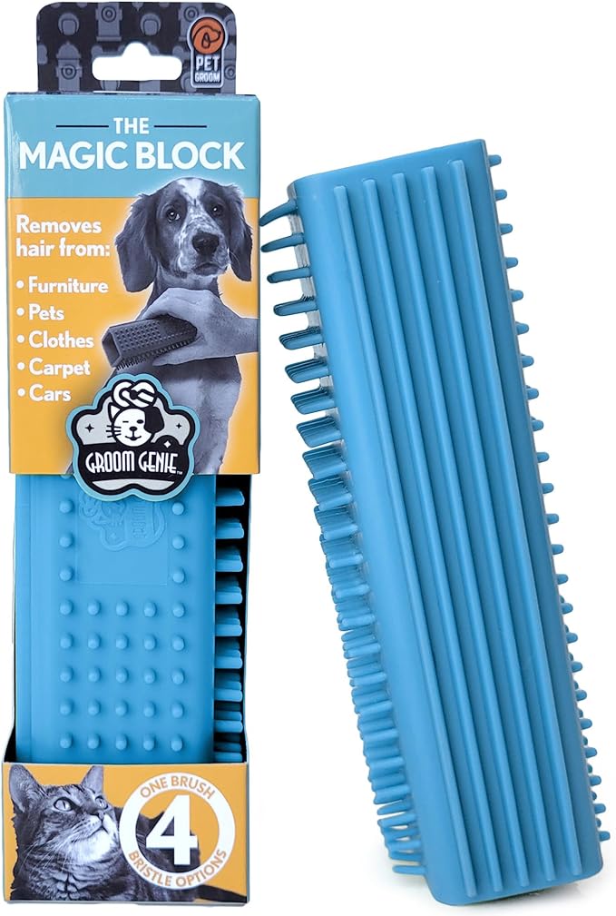 Magic Pet Hair Block Brush (Sky Blue) | Ultimate Dog & Cat Hair Remover for Sofa, Furniture, Carpet, Bedding, and Clothing | Reusable, Durable, and Easy to Use