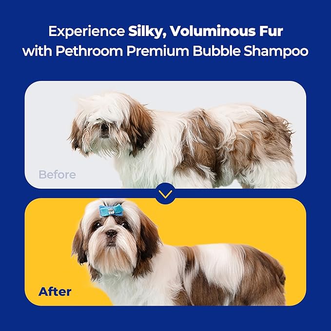 [PETHROOM] Bubble Shampoo for Dogs - Gentle, Deep-Cleaning Formula with Organic Ingredients, Hypoallergenic and Tear-Free, 10.1oz