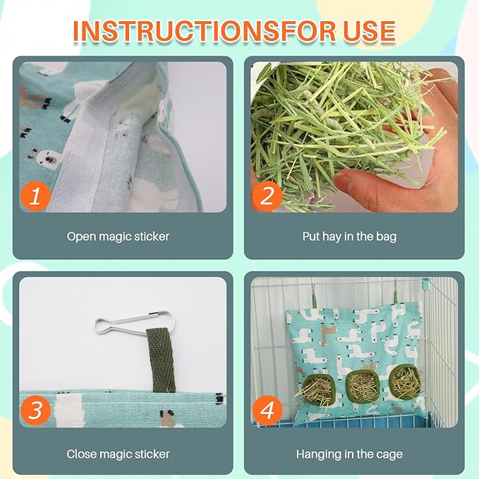 3 Pcs Rabbit Hay Feeders, The Suspended Three-Hole Guinea Pig Hay Feeder, are Widely Applicable to Animals Such as Rabbits, Guinea Pigs, Chinchillas, Hamsters