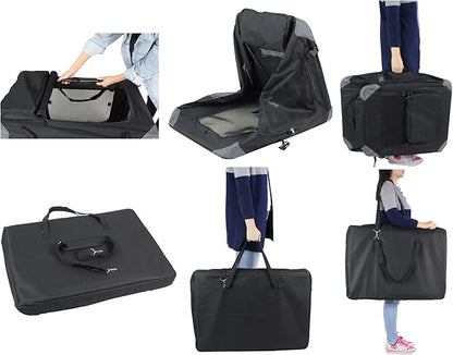 EliteField 3-Door Folding Soft Dog Crate with Carrying Bag and Fleece Bed (2 Year Warranty), Indoor & Outdoor Pet Home (42" L x 28" W x 32" H, Black)