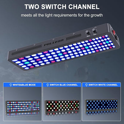 Phlizon 300W Dimmable Full Spectrum Aquarium LED Light Fish Tank Light with Daisy Chain Function for Saltwater Freshwater Coral Reef Fish Tank (28"x8.5"x2.4")