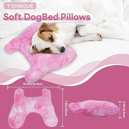 T'CHAQUE Dog Pillow Bed Cat Pillows for Indoor Cats Soft Dog Calming Pillow for Small Dogs Anxiety Relief Comfort Dog Neck Pillow Pet Sleeping Improve Pet Calming Toy for Upper Spine Support