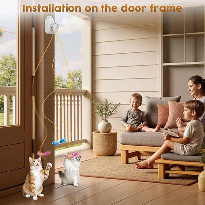 Interactive Cat Toys for Indoor Cats - Automatic Flying Bird & Mouse Wand Enrichment Toy, Hands-Free or Handheld USB-Rechargeable Safe Play Chase Exercise for Bored Kittens and Adult Cats