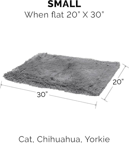 Furhaven Waterproof Throw Blanket for Dogs & Indoor Cats, Washable - Shaggy Plush Calming Long Faux Fur & Velvet Dog Blanket - Gray, Small