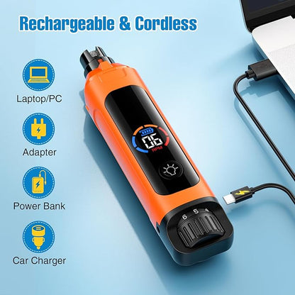 Dog Nail Grinder, 6-Speed Quiet Electric Dog Nail Trimmers, Dog Nail Clippers with File for Small Medium Large Dogs, Cats, Rechargeable Pet Paw Grooming Supplies Kit, 2 Grinding Wheels (Orange)