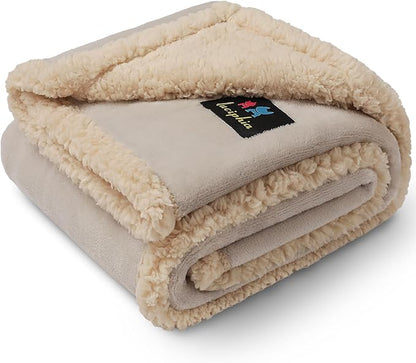 Waterproof Pet Blanket, Liquid Pee Proof Dog Blanket for Sofa Bed Couch, Reversible Sherpa Fleece Furniture Protector Cover for Small Medium Large Dogs Cats, Dark White King Size（100" x 85"）