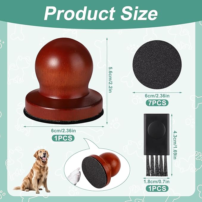 Dog Nail File, Wooden Dog Nail Scraper Dog Scratch Pad with 7pcs Replaceable Sandpaper & Cleaning Brush Stress Free Dog Nails Grinder Board Trimmer for Pets Dogs Cats