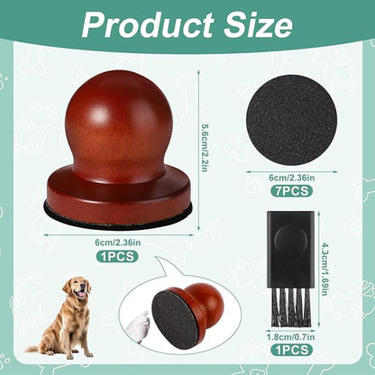 Dog Nail File, Wooden Dog Nail Scraper Dog Scratch Pad with 7pcs Replaceable Sandpaper & Cleaning Brush Stress Free Dog Nails Grinder Board Trimmer for Pets Dogs Cats