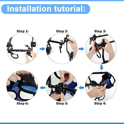 Dog Wheelchair for Back Legs, Dog Wheelchair Cart, Doggy/cat Wheelchair with Disabled Hind Legs Walking, Mobility Aids for Small Pets Hind Limbs, Dog Carts with Wheels, Light Weight