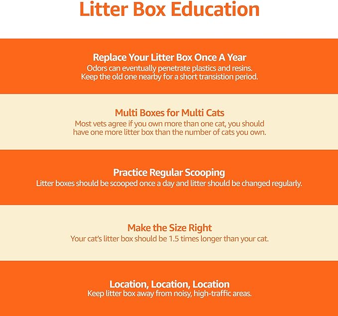 Amazon Basics No-Mess Hooded Enclosed Cat Litter Box, Large, Multicolor, 24 in x 18 in x 17 in