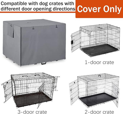 42Inch Wire Dog Crate Cover,Durable Windproof Privacy Polyester Pet Kennel Covers,Breathable Blackout Cover for 1/2/3 Door Dog Cage. (42" L x 28" W x 30" H,Grey)
