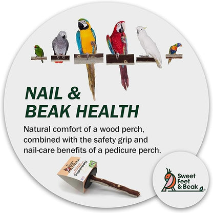 Sweet Feet and Beak Superoost Manzanita Pumice Pedicure Perch- Easy to Install Bird Cage Accessories for Healthy Feet, Nails and Beak - Natural Bird Perches Imitates Birds' Life in The Wild - XS 8"