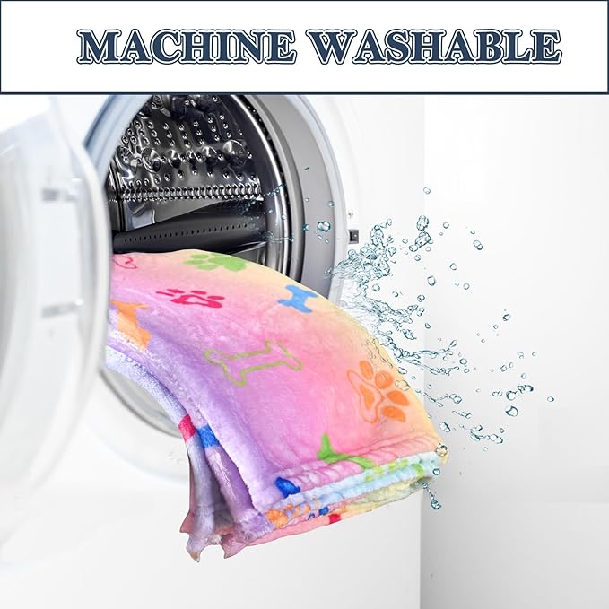 Dog Blanket,Super Soft Fluffy Premium Fleece Pet Puppy Blanket for Large Medium Dog Cat Mat Cover for Bed Couch,Cute Print, Colorful,(41 x 31 Inch)