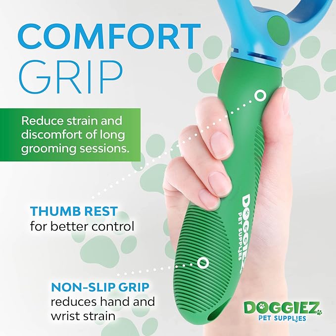 Dog and Cat Dematting and Deshedding Tool - Double Sided Undercoat Rake Comb & Detangler - Cat Brush Dog Shedding Brush for Matted Hair, Long Fur and Shedding Coat Grooming