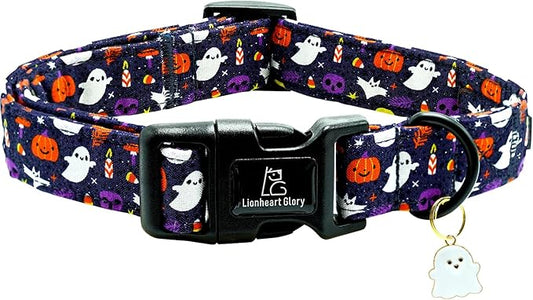 Lionheart glory Dog Collars Fall Halloween Pumpkin Collar Dog Heavy Comfortable Adjustable Dog Collar for Small Collar Dogs Girls or Boys Dog Collar Cute Pet Gift