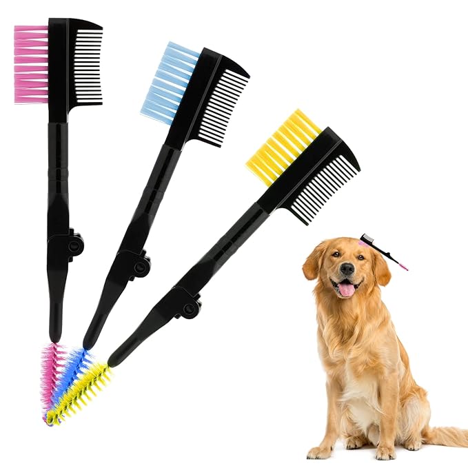 3 Pcs Eye and Tear Stain Grooming Combs - Removing Crust, Mucus, and Fleas for Pets