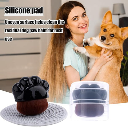 2pcs Dog Paw Balm Brush, Dog Paw Pad Balm Brush with Silicone Cleaning Pad Dog Cares Products Dog Nose Balm Applicator Paw Cleaning Brush for Dogs Cats (Black)