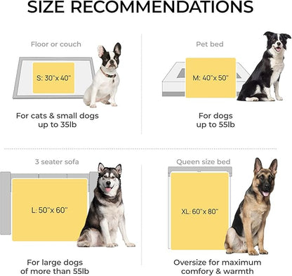 Luciphia Large Waterproof Dog Blanket Pet Washable Liquid Proof Furniture Protector Medium Shaggy Plush Calming Long Faux Fur Bed Cover for Couch Cat Blankets Kitten Doggy, Mist Grey, 40" x 50"