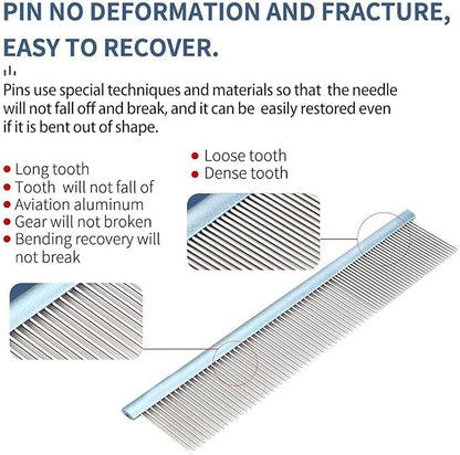 Dog and Cat Brush For Shedding Mats&Knots&Tangles High Effective.Dog Metal Comb for Grooming With Long Pin shiny Color. (X2PCS)