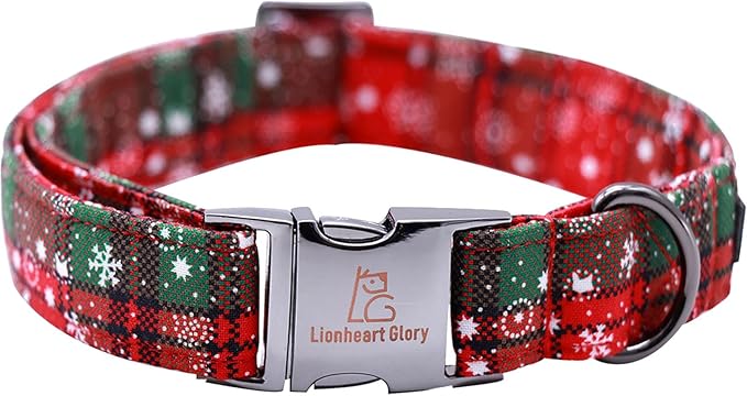Lionheart glory Christmas Plaid Dog Collar, Dogs Collar Adjustable Soft and Comfortable Dog Collars for Small Dogs Girl or Boy Pet Gift Fall Collar Dog Collar