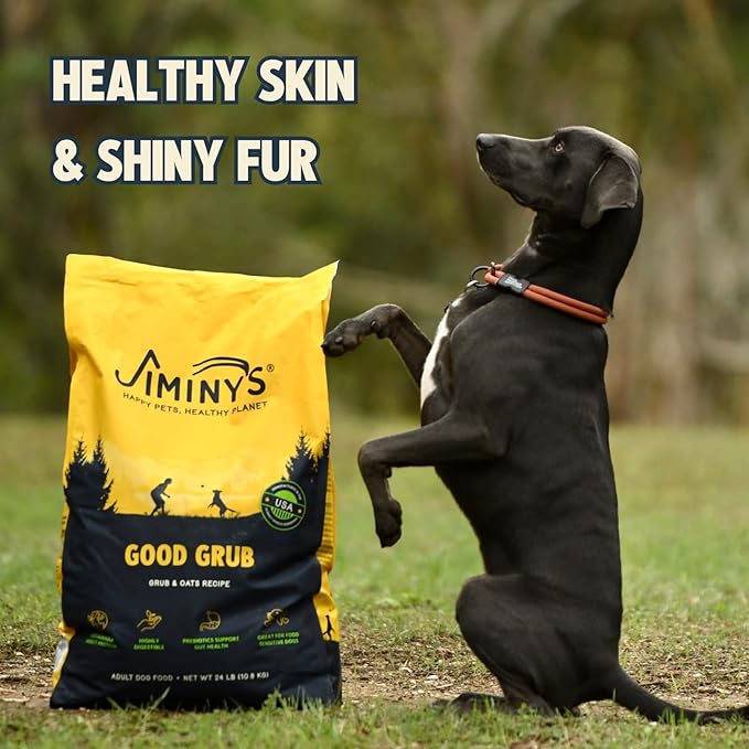 Jiminy's Good Grub Dry Dog Food, Hypoallergenic, Healthy Skin and Coat, Improved Oral Health, Made in USA, 10lb Bag (Pack of 1)