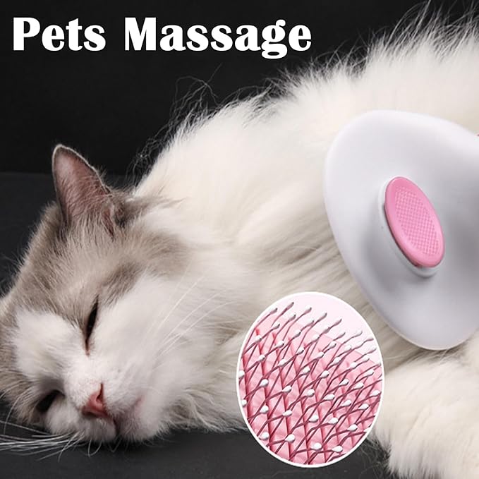 Dog Cat Brush Self Cleaning Slicker with Massage Rounded Particles Removes Loose Hair Tangles,Skin Friendly Washable