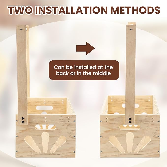 20" x 13" x 9" Wooden Pet Wardrobe Closet Crate Box with Hanging Rods and Personalized Pet Alphabet Letters Easy Assembly Baskets for Dog Cat Toys Clothes Accessories(Wood)