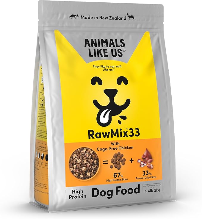 RawMix33 Premium Freeze-Dried Raw Cage-Free Chicken Recipe Dog Food, Protein Rich, Includes Kibble, Non-GMO, No Wheat or Corn, 4.4 lbs