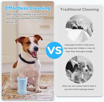 Dog Washer, Electric Dog Foot Washer with Two Speeds, Portable USB Rechargeable Dog Cleaner Cup, Automatic Cleaner for Dogs Small Medium Large Cats (Built in 600mAh Battery) (Blue)