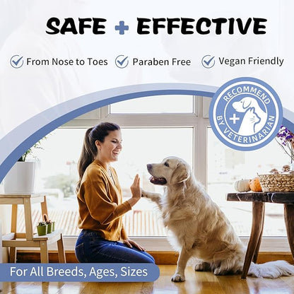 Dog Paw Care Kit - No-Rinse Foaming Paw Cleanser & Balm Stick for Small to Large Dogs & Cats