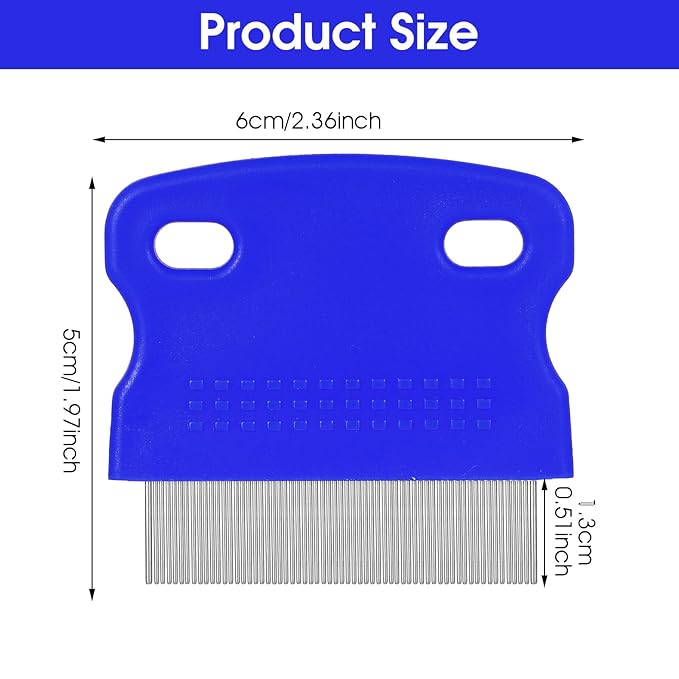 10Pcs Dog Cat Grooming Combs Stainless Steel Flea Combs Pet Tear Stain Remover for Small, Medium & Large Pets (Blue)