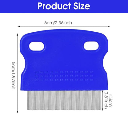 10Pcs Dog Cat Grooming Combs Stainless Steel Flea Combs Pet Tear Stain Remover for Small, Medium & Large Pets (Blue)