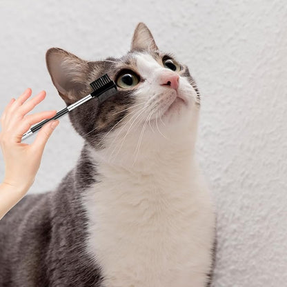 2 Pcs Black Pet Tear Comb and Stain Remover, Dog Eye Comb, Double Head Facial Brush and Removal Tool for Small Dogs, Cats