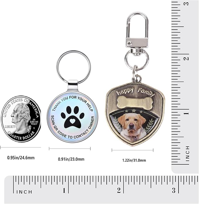 Dog Tags Personalized QR Code Dog Tags, Retro Brass Personalized Pet ID Tags Modifiable Pet Online Profile, Multiple Emergency Contact, (Labrador Retriever-2)