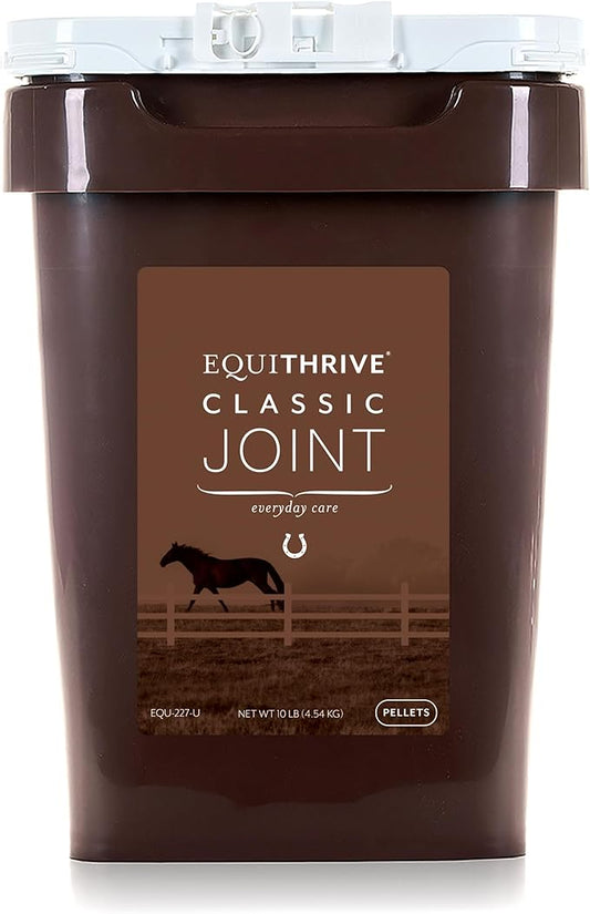 Equithrive Classic Joint Supplement Pellets with Glucosamine, Chondroitin, Hyaluronic Acid and MSM for Horses and Senior Horses, 10 lbs