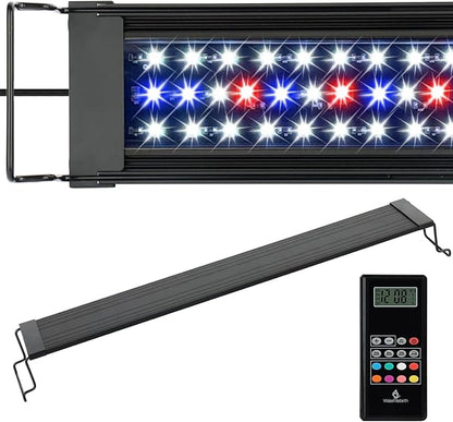 WaterRebirth Wireless Remote Full Spectrum Aquarium LED Light Strip - Ultra-Thin Design with Timer & RGB Modes for Fish Tank Plants(36-42“)