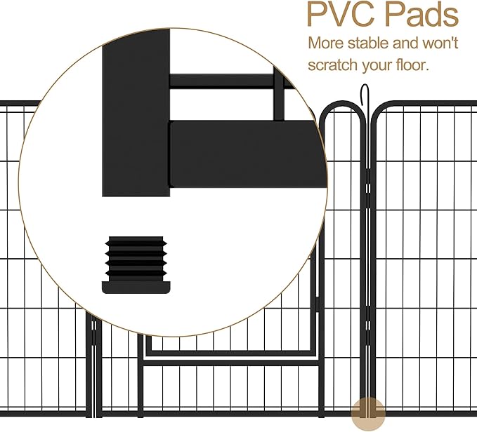 6 Panel Dog Playpen,Heavy Duty Metal Outdoor Indoor Dog Playpen for Puppies and Small Animals,Black