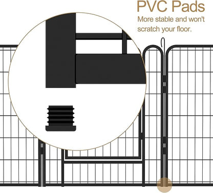 6 Panel Dog Playpen,Heavy Duty Metal Outdoor Indoor Dog Playpen for Puppies and Small Animals,Black