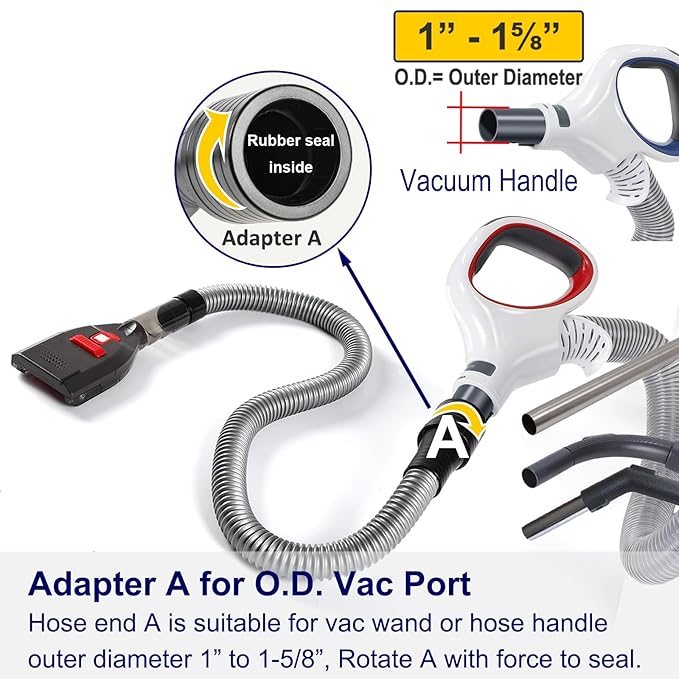 Dog Hair Vacuum Attachment for Most Vacuums, Pet Shedding Grooming Brush Tool with Long Extension Hose and Universal Vac Hose Adapters (Universal)