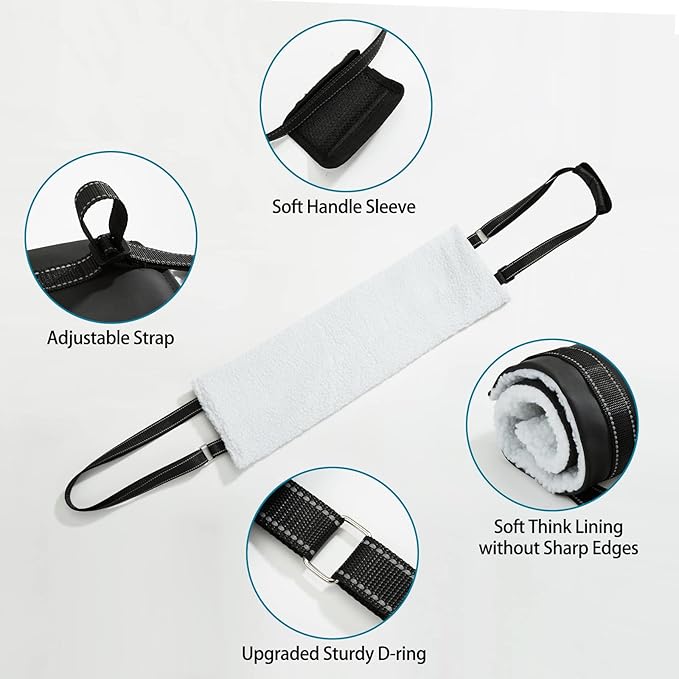 20-130 lbs Dog Lift Harness for Large Dogs, Dog Sling for Large Dogs Hind Leg Support, Dog Support Harness for Back Legs, Help Lift Rear for Canine, Up and Down Stairs, Canine Aid (Medium) Black