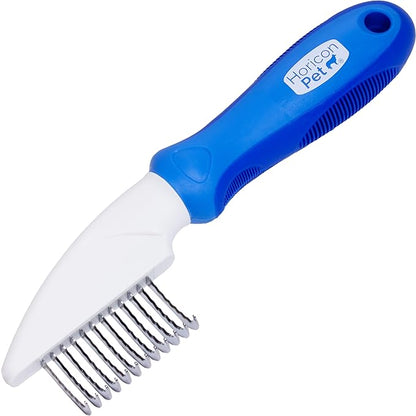 12 Blade Dog Dematting Comb - Removes Knots, Matted Fur, & Tangles Gently For Dogs, Cats & Small Animals