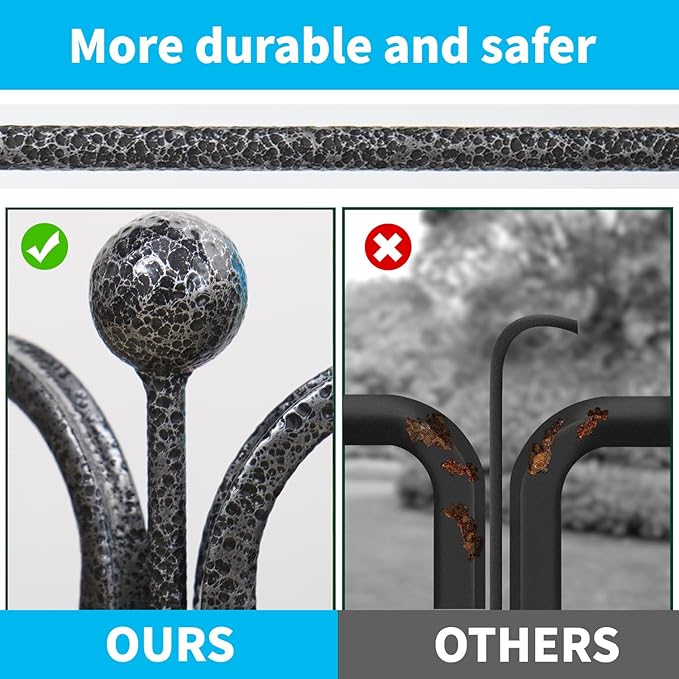 Dog Playpen Stakes - Dog Pens Accessories, for Indoor Outdoor RV Puppy Large Medium Puppy Dog Playpen (49 inch, Silver Black)