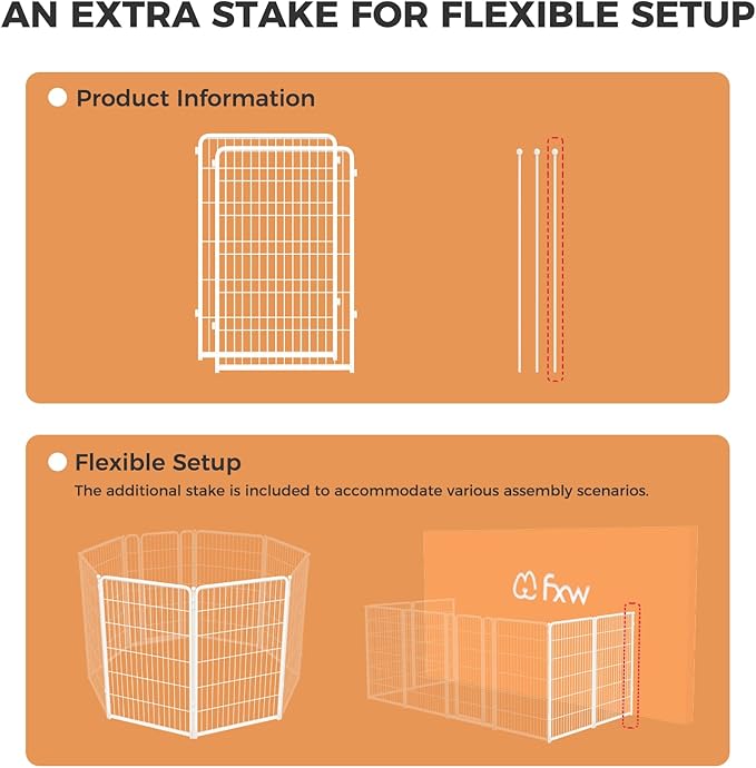 FXW Homeplus Dog Playpen for Indoor Use - Stress-Free and Safe Play, Heavy Duty 45 Inch 2 Panels Dog Pen for Large Dogs, White_atented