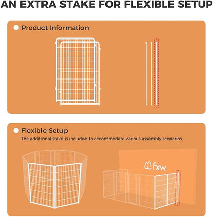 FXW Homeplus Dog Playpen for Indoor Use - Stress-Free and Safe Play, Heavy Duty 45 Inch 2 Panels Dog Pen for Large Dogs, White_atented